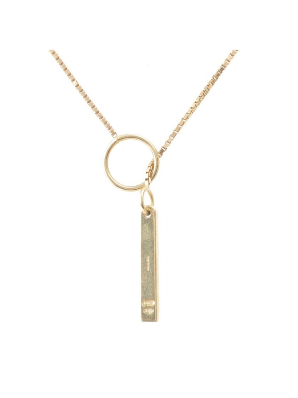 Gucci Lariette Logo Bar Venetian Chain Necklace Gold - Picture 2 of 8